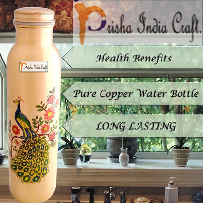 Golden Pure Copper Water Bottle 1000 ml