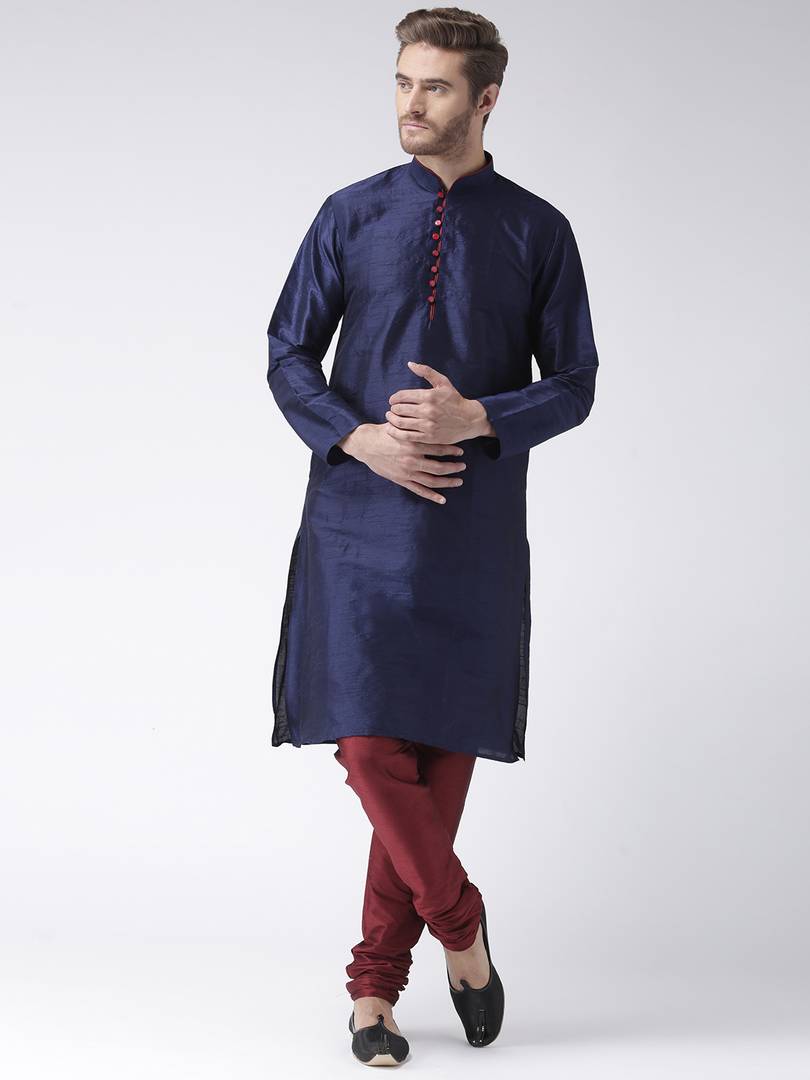 Multicoloured Blended Solid Kurta Sets