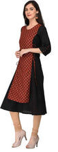 Load image into Gallery viewer,  Women Printed A-line Kurta (Red, Black)
