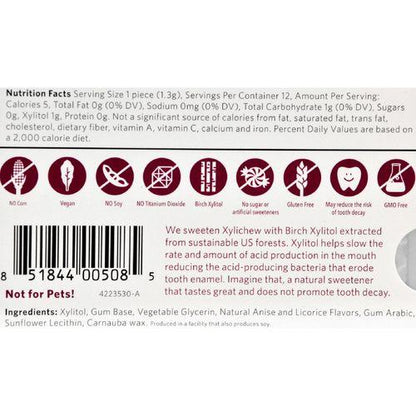 Xylichew Gum - Black Licorice - Counter Display - 12 Pieces - 1 Case