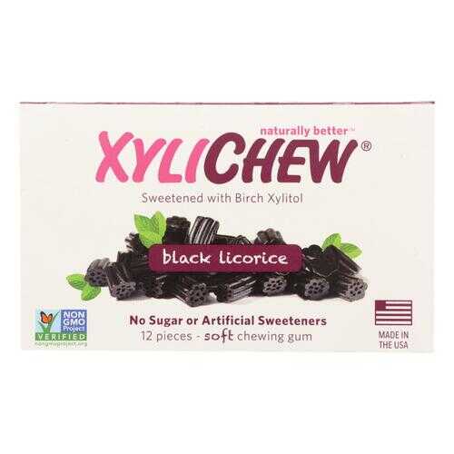 Xylichew Gum - Black Licorice - Counter Display - 12 Pieces - 1 Case