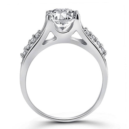 Engagement (CZ) Rhodium Plated Alloy Ring for Women