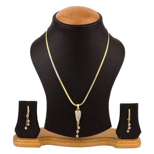 Golden Color American Diamond Alloy Jewellery Set