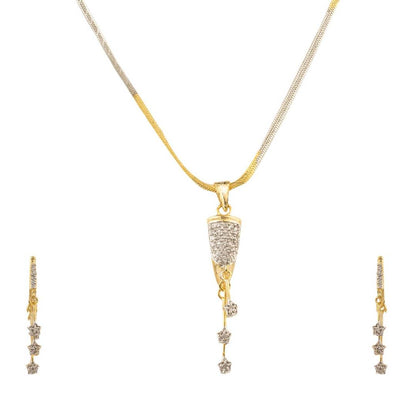 Golden Color American Diamond Alloy Jewellery Set