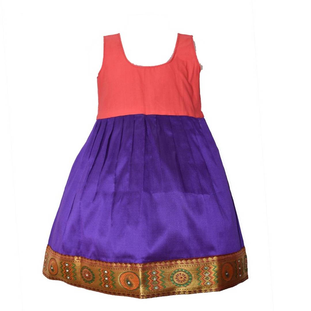 Flawless Blue Embroidered Silk Blend Girl's Lehenga Cholis
