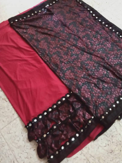 Banglory Maalai Polyester Blend Saree with Blouse Piece