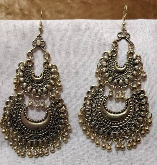 Trendy Designer Oxidised Chaandbali Earring