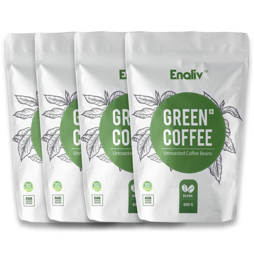 Enaliv Organic Premium AAA Grade Arabica Green Coffee Beans for strengthening Immunity,Detoxification and Weight Loss 600 G x 4(Pack of 4)