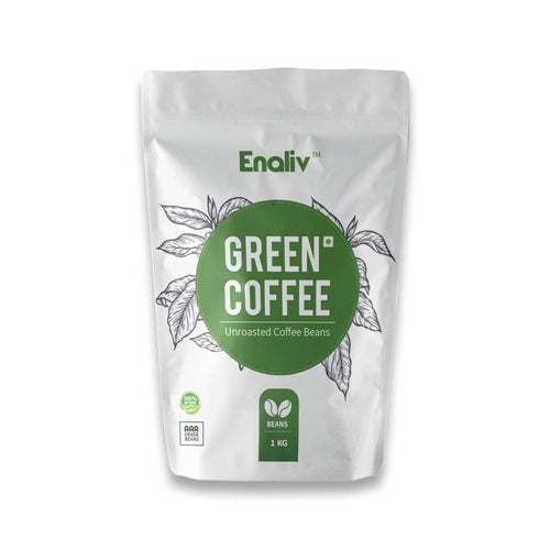 Enaliv Organic Premium AAA Grade Arabica Green Coffee Beans for strengthening Immunity,Detoxification and Weight Loss 1 KG