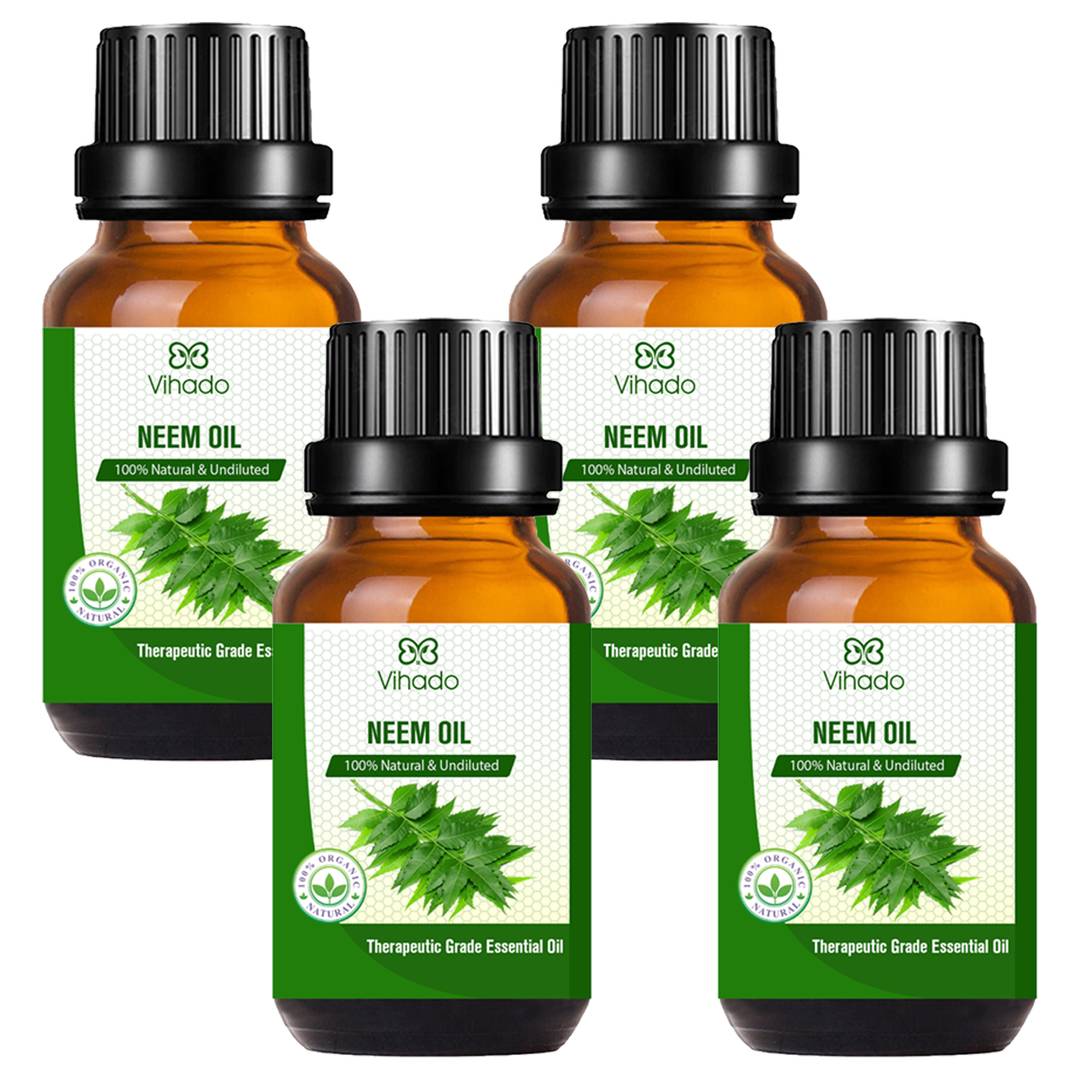 Cold Pressed Organic Neem Oil, (10 ml) (Pack Of 4)