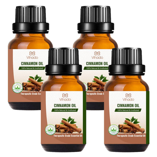 Cinnamon Essential Oil 100% for Diffusers, Toilets, Wardrobes, Concentration & Spirituality (10 ml) (Pack Of 4)
