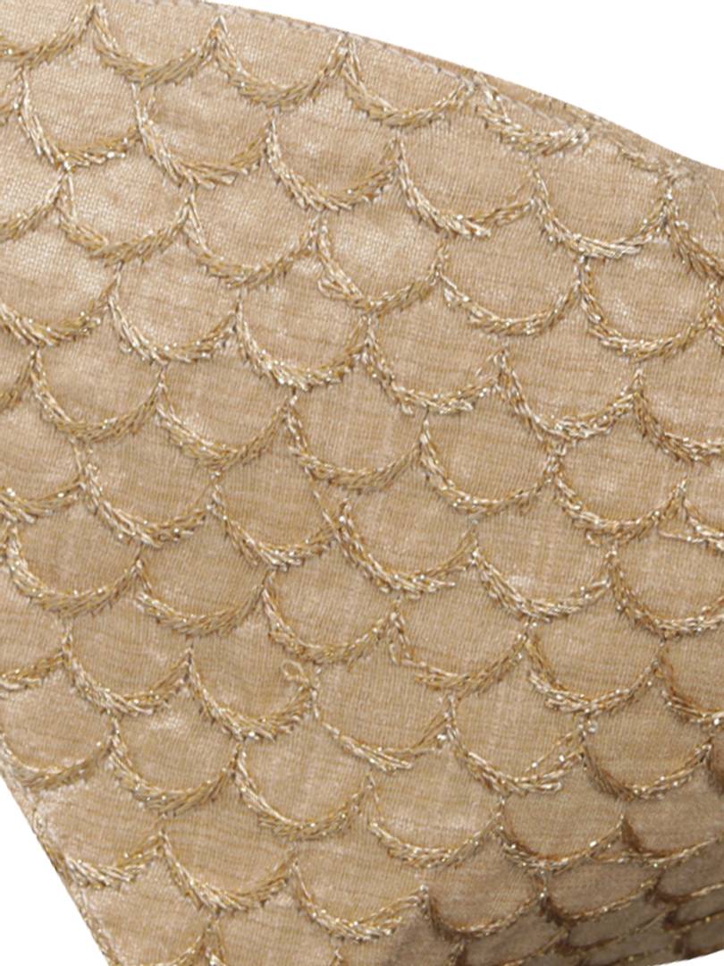 Vastramay Unisex 3 -Ply Fish Scales Embroidered Reusable Anti-Pollution, Comfortable Large Coverage with Head Band Wellness Masks In Gold - Pack Of 1