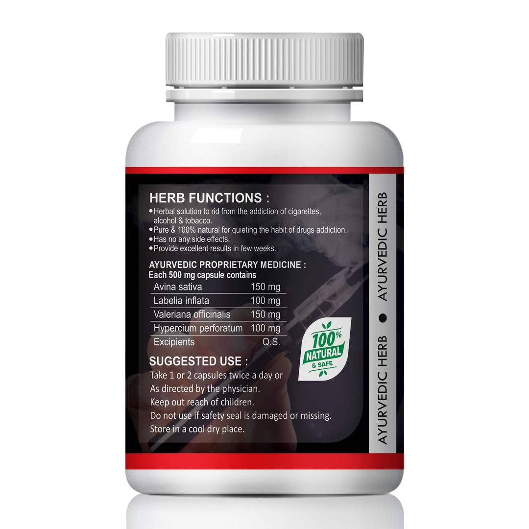 Nasha Mukti Herbal Capsules For Quit Alcohol And Smoking 100% Ayurvedic Pack Of 1