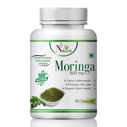 Moringa Herbal Capsules For Protect Liver & Brain Health 100% Ayurvedic (60 Capsules)