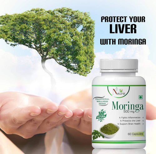 Moringa Herbal Capsules For Protect Liver & Brain Health 100% Ayurvedic (60 Capsules)