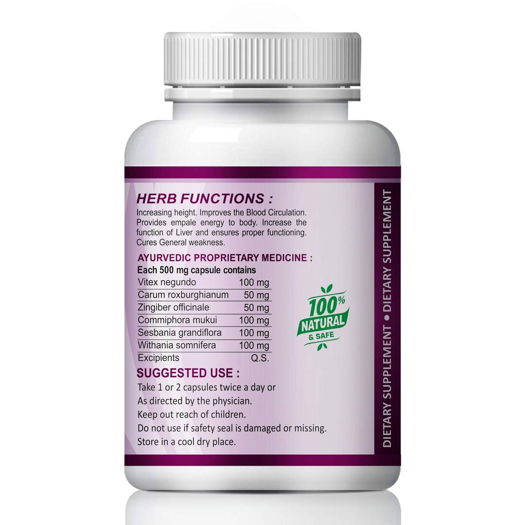 Child Growth Herbal Capsules For Helps To Growing Health Of Children 100% Ayurvedic (60 Capsules)