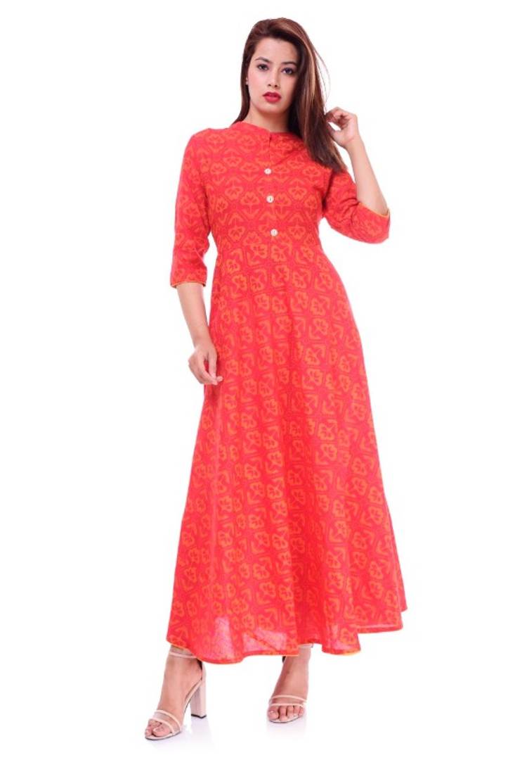 Stylish Rayon Printed Anarkali Kurta
