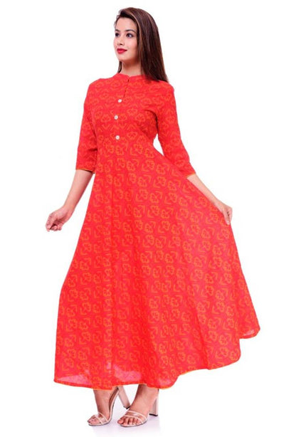 Stylish Rayon Printed Anarkali Kurta