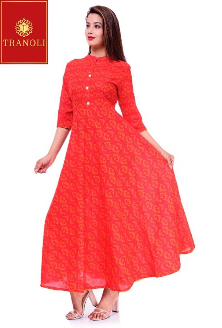 Stylish Rayon Printed Anarkali Kurta