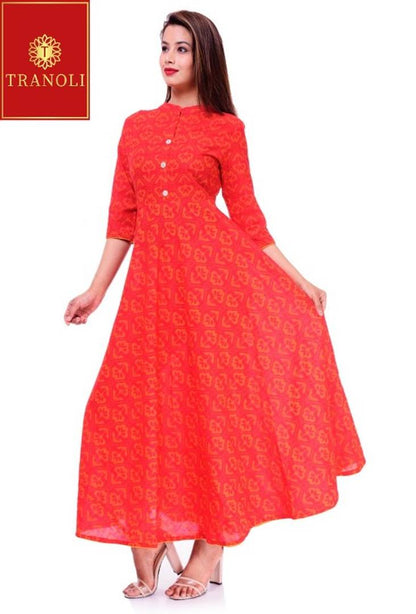 Stylish Rayon Printed Anarkali Kurta
