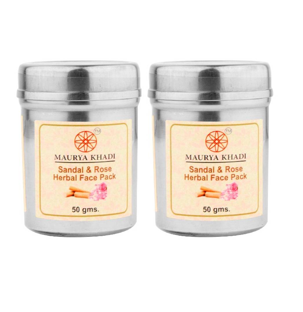 Maurya Khadi Sandal & Rose Herbal Face Pack For Remove Dead Skin Cell Set Of 2