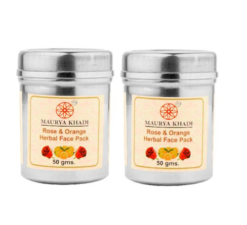 Maurya Khadi Rose & Orange Herbal Face Pack Set Of 2