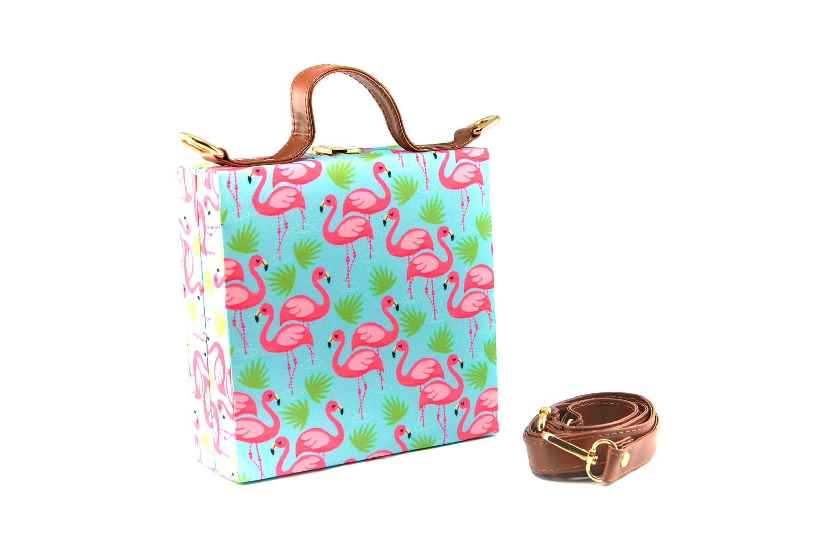Women's Regular Size Printed Multicoloured Silk Box Clutcher