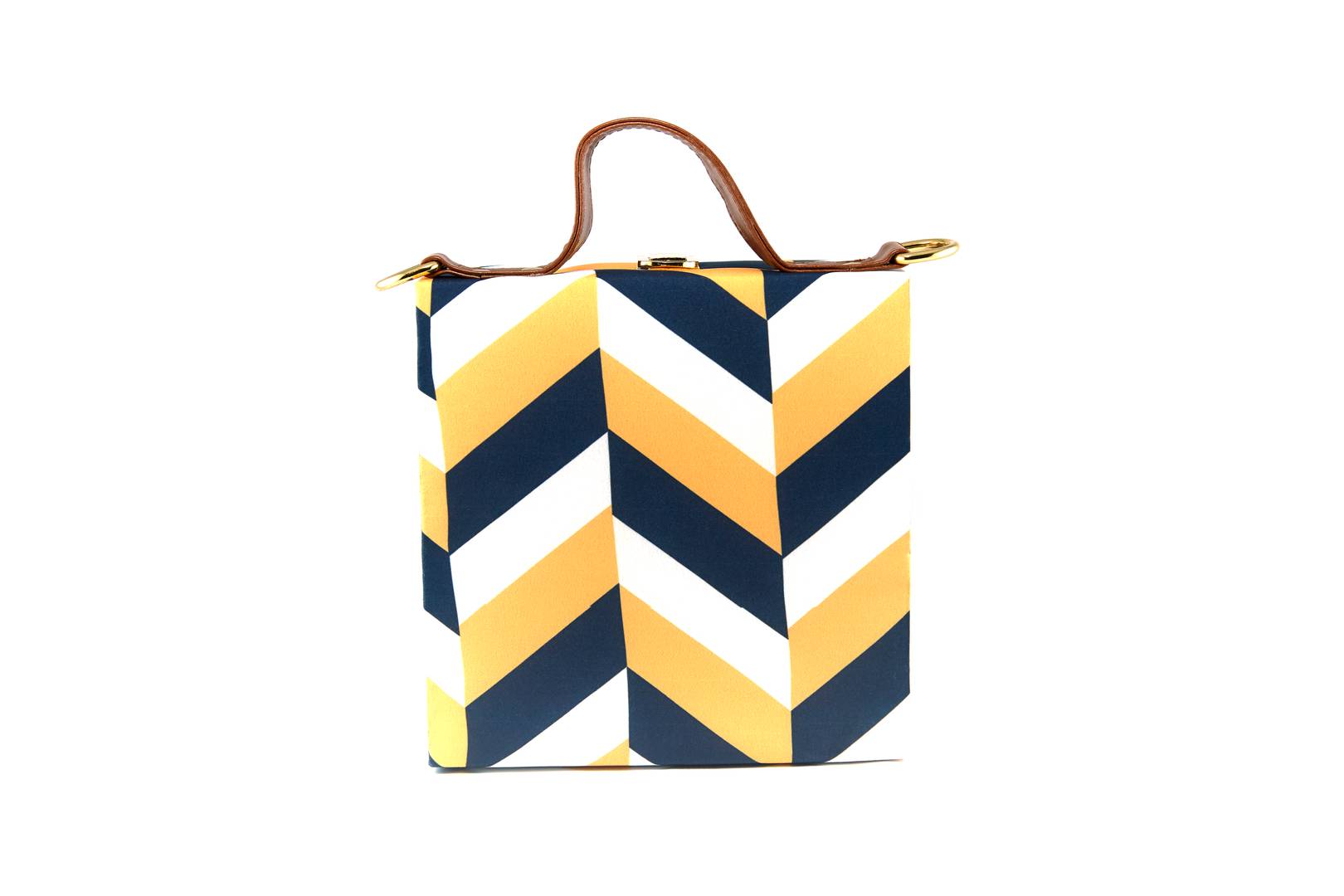 Women's Regular Size Printed Multicoloured Silk Box Clutcher