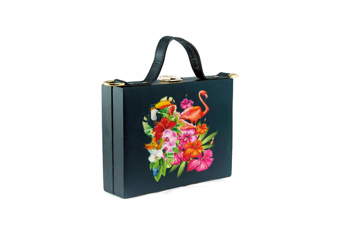 Women's Regular Size Printed Multicoloured Silk Box Clutcher