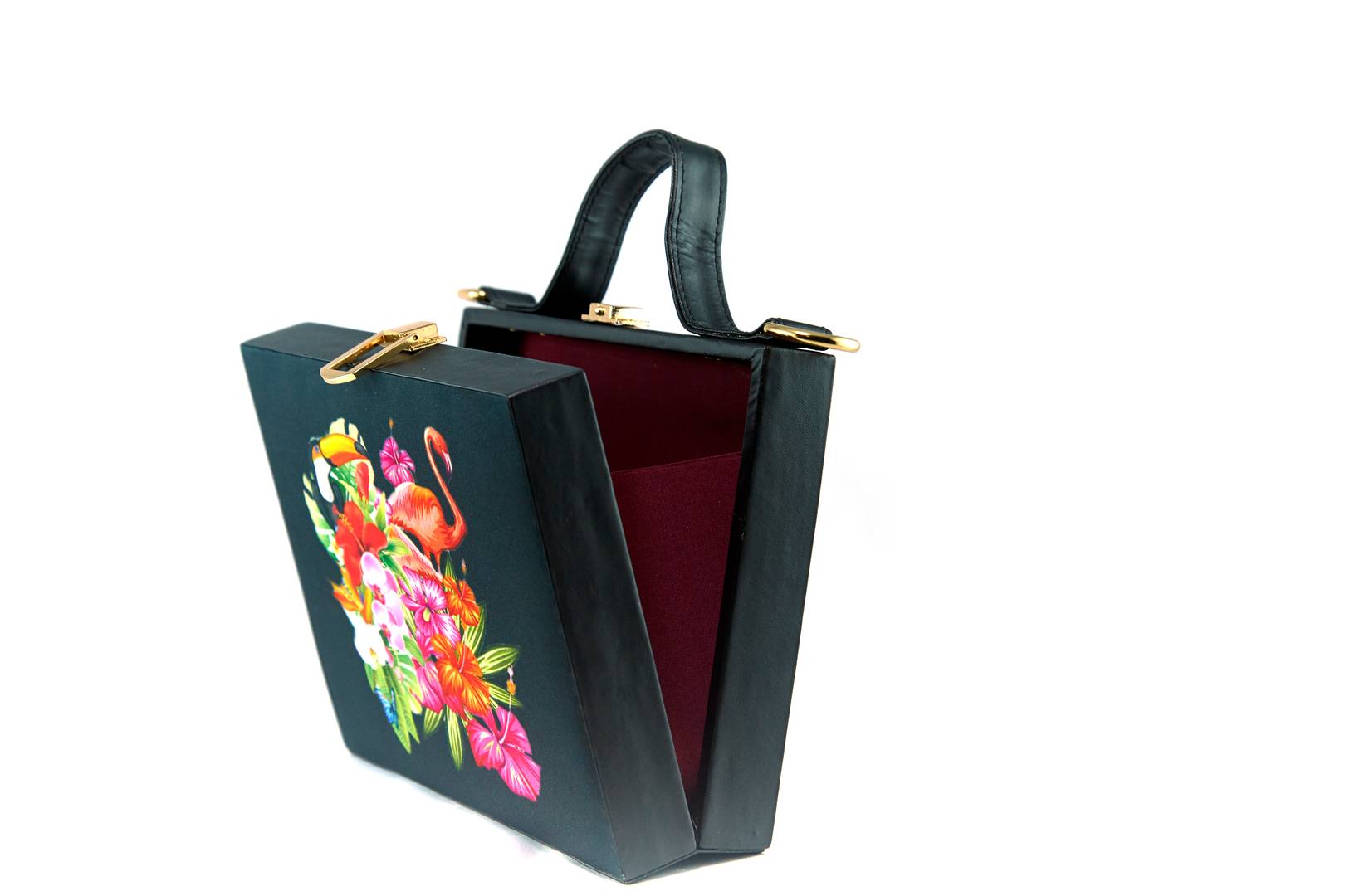 Women's Regular Size Printed Multicoloured Silk Box Clutcher