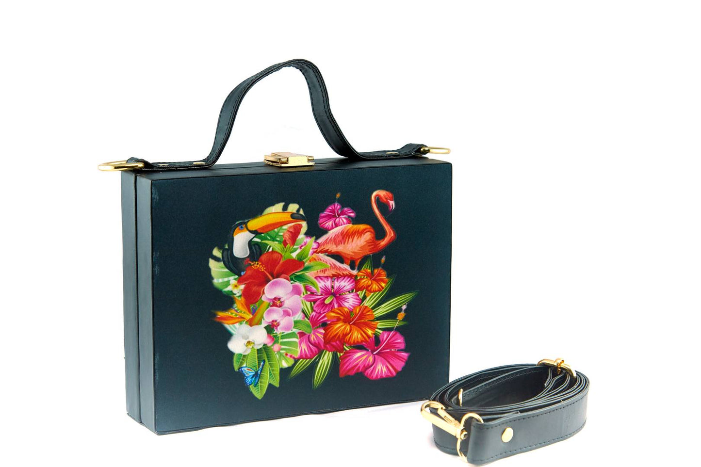 Women's Regular Size Printed Multicoloured Silk Box Clutcher
