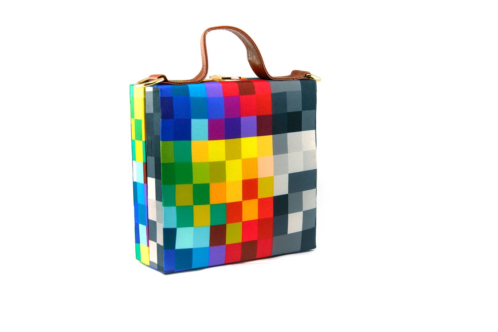 Women's Regular Size Printed Multicoloured Silk Box Clutcher