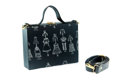 Women's Regular Size Printed Multicoloured Silk Box Clutcher