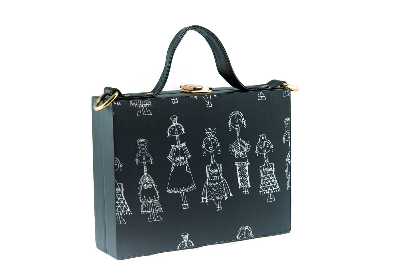 Women's Regular Size Printed Multicoloured Silk Box Clutcher