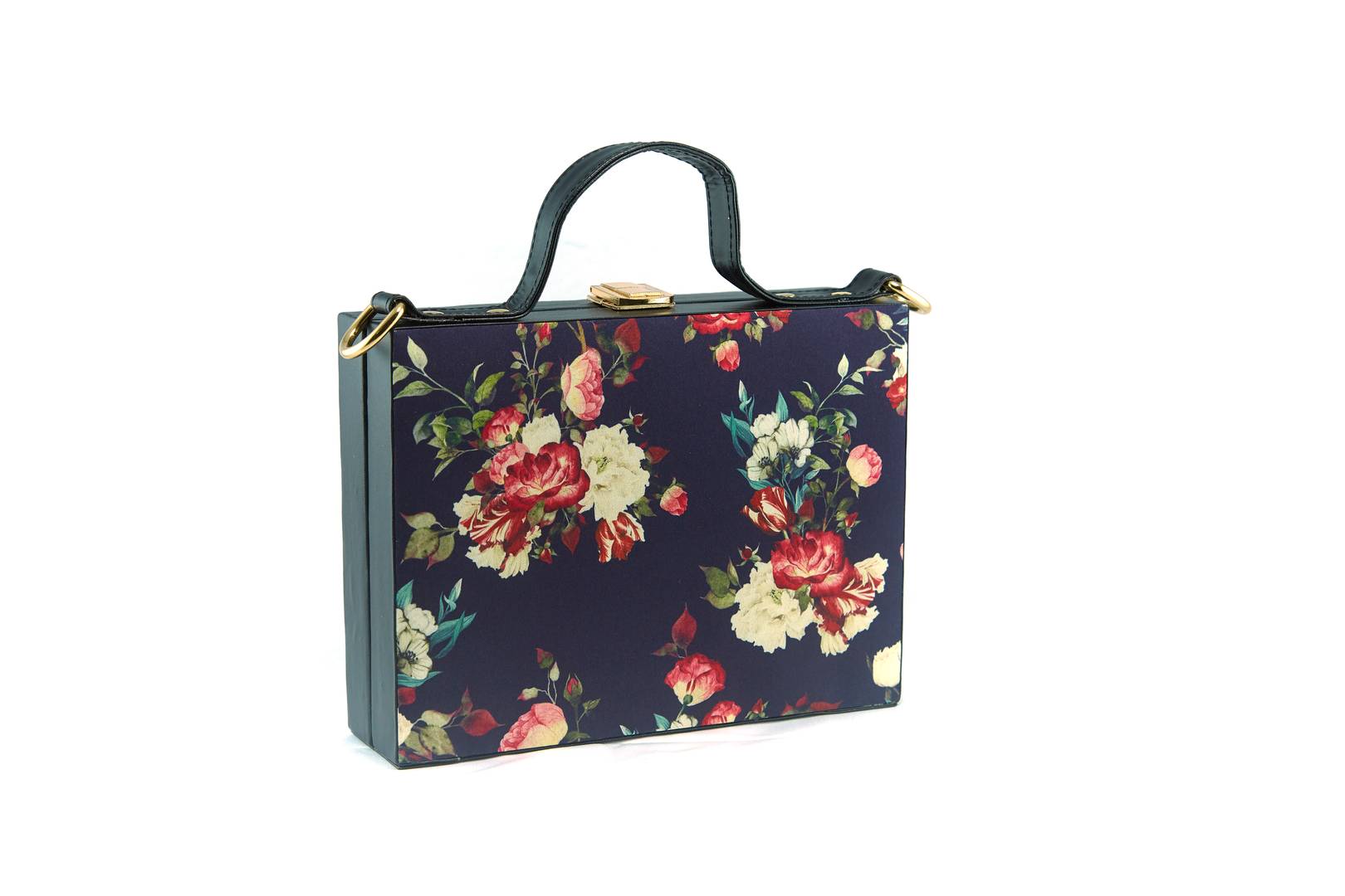 Women's Regular Size Printed Multicoloured Silk Box Clutcher