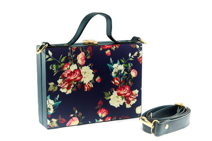 Women's Regular Size Printed Multicoloured Silk Box Clutcher