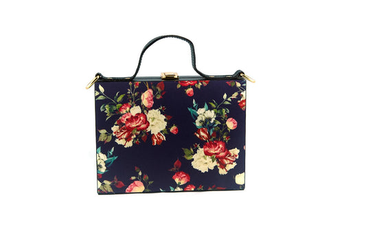 Women's Regular Size Printed Multicoloured Silk Box Clutcher