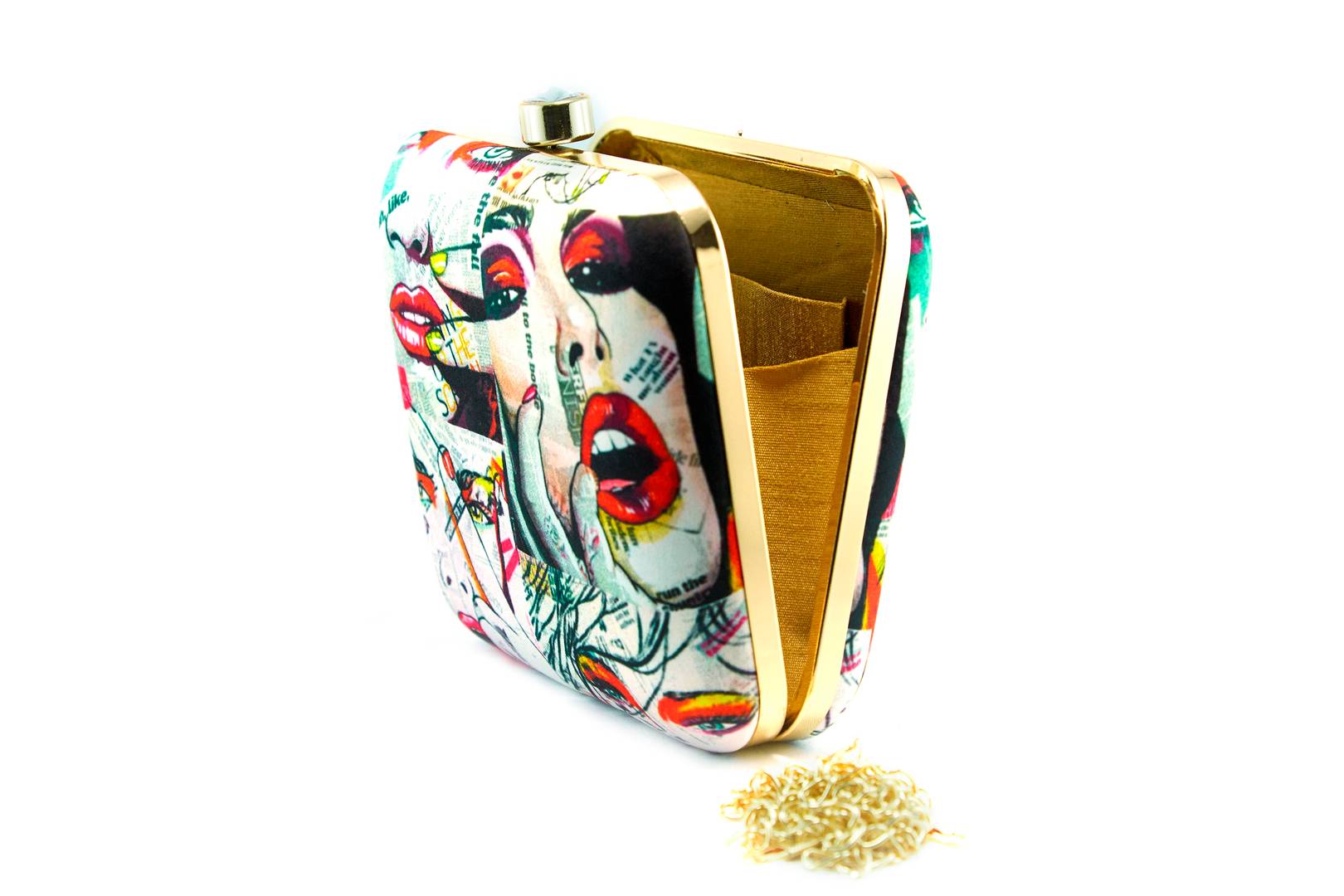 Women's Hand Box Clutch with Detachable Sling (Multicolour)