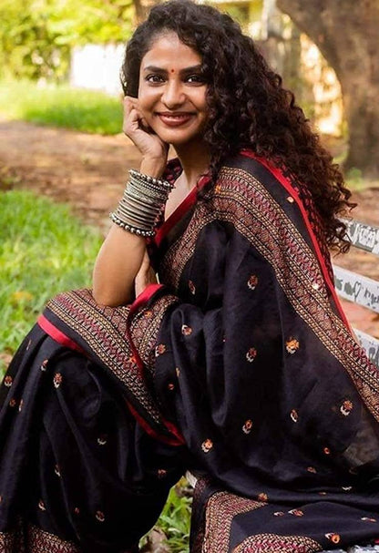 Stylish Jute Cotton Printed Saree with Blouse Piece