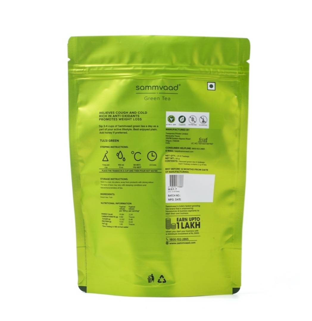 Tulsi Green Tea - Guard yourself from common ailments and strengthen your system with this age-old mix of tulsi and green tea.