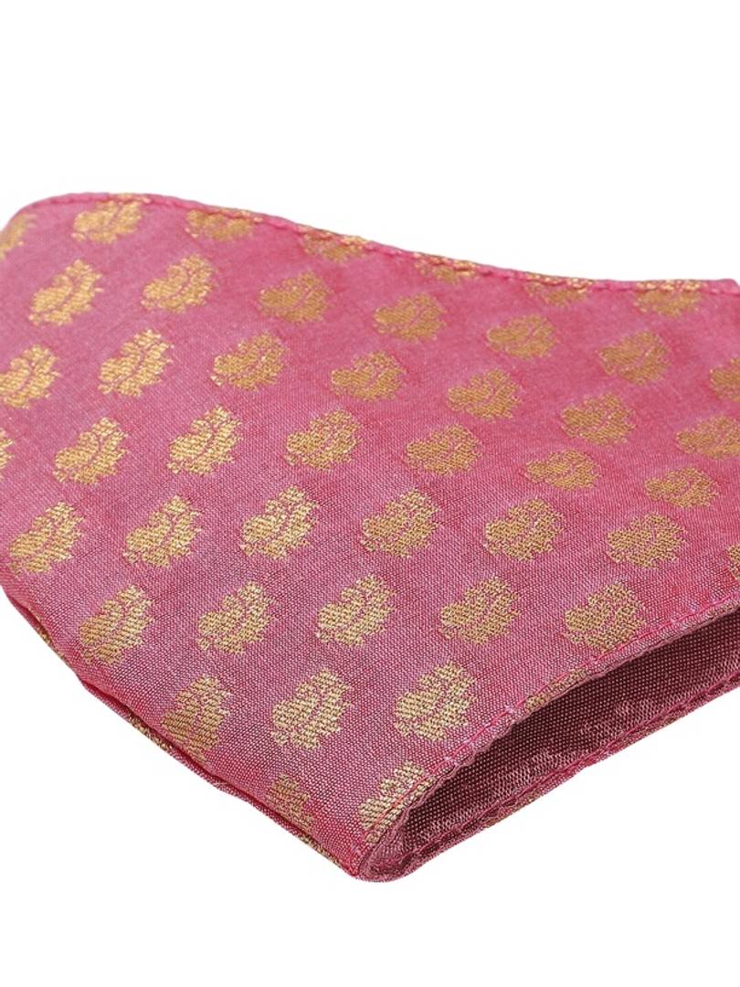 Women 2 Pcs Purple Reusable 3-Ply Pure Chanderi Banarasi Protective Outdoor Masks