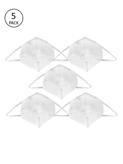 Women Printed Pack of 5 Reusable 2-Ply Cotton Cloth Masks