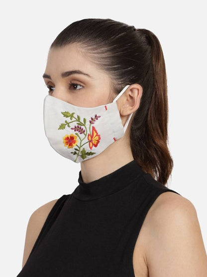 Women Embroidered 3-Ply Reusable Cloth Masks
