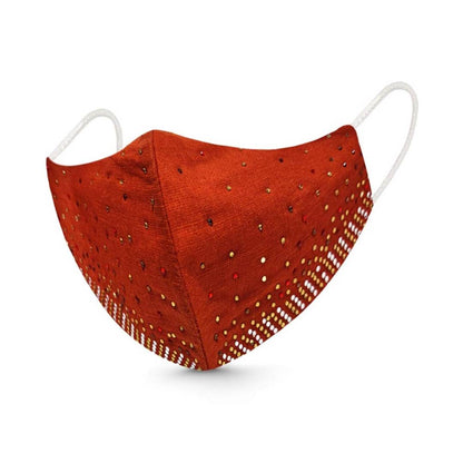 Diamond Stone Fashion Mask for Ladies. Light Weight, Breathable & Skin Friendly. Hand Washable & Reusable Fabric. 3 Layer of Protection with Super Soft Spandex Ear Loops. (Pack of 5Pcs).