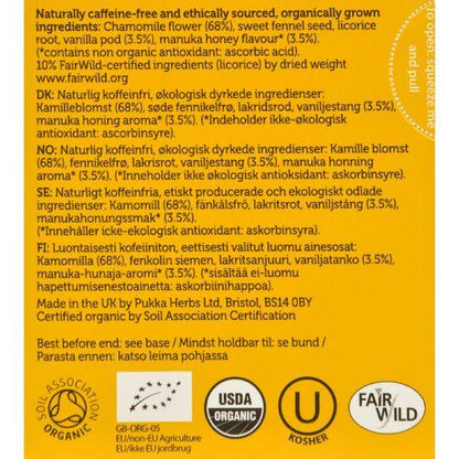 Pukka Herbal Teas Tea - Organic - Chamomile Vanilla and Manuka Honey - 20 Bags - Case of 6