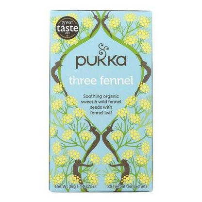 Pukka Herbal Teas Tea - Organic - Three Fennel - 20 Bags - Case of 6