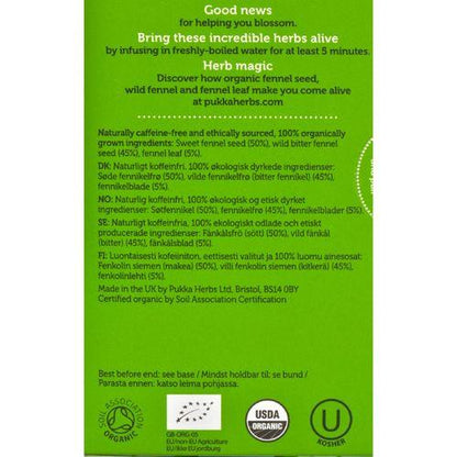 Pukka Herbal Teas Tea - Organic - Three Fennel - 20 Bags - Case of 6