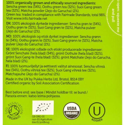 Pukka Herbal Teas Tea - Organic - Green - Supreme Matcha - 20 Bags - Case of 6