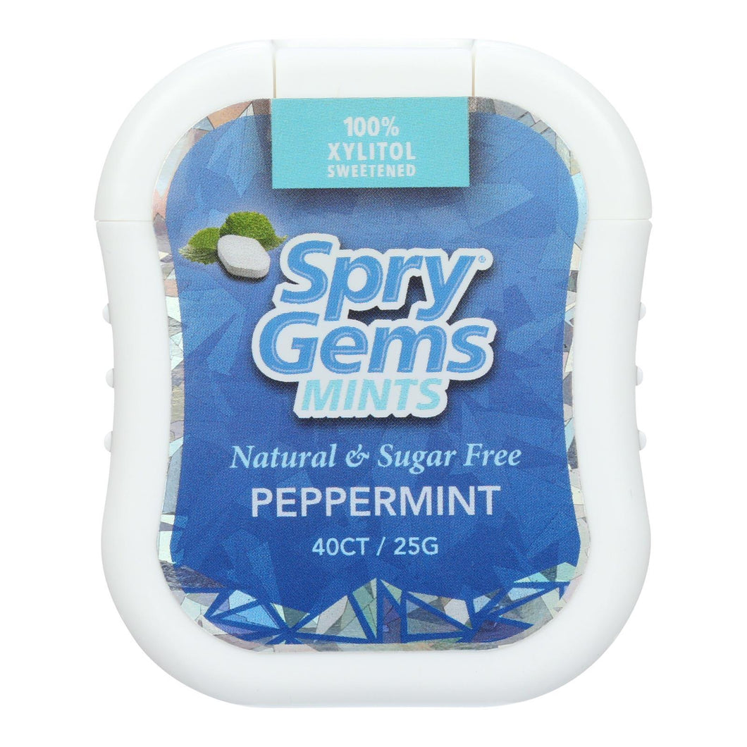 Spry Xylitol Gems - Peppermint - Case of 6 - 40 Count