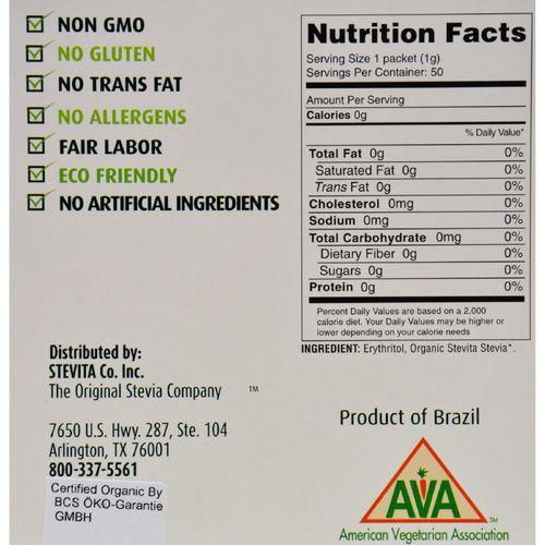 Stevita - Stevia - Spoonable - Certified Organic - 50 Packets